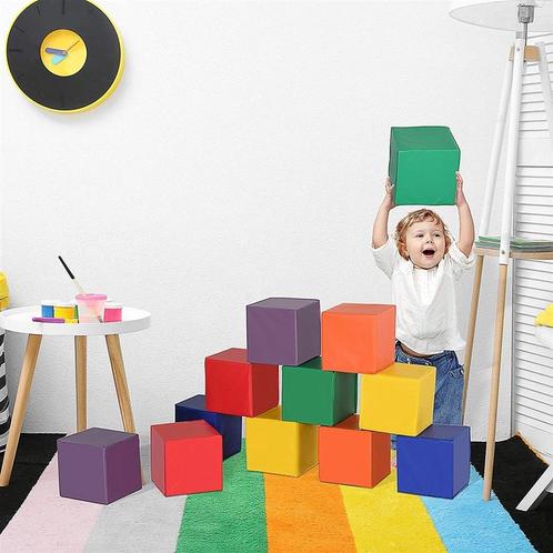 12 speelblokken - hoogwaardig foam - kunstleer - 20x20 cm, Enfants & Bébés, Parcs, Neuf, Enlèvement ou Envoi