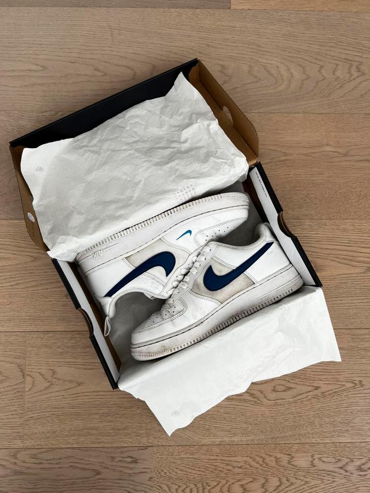 Air force 1’07, royal blue, Kleding | Heren, Schoenen, Zo goed als nieuw, Sneakers, Wit, Ophalen
