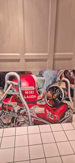 Niki Lauda Ferrari 312 T2 champion cockpit painting, Antiek en Kunst, Ophalen