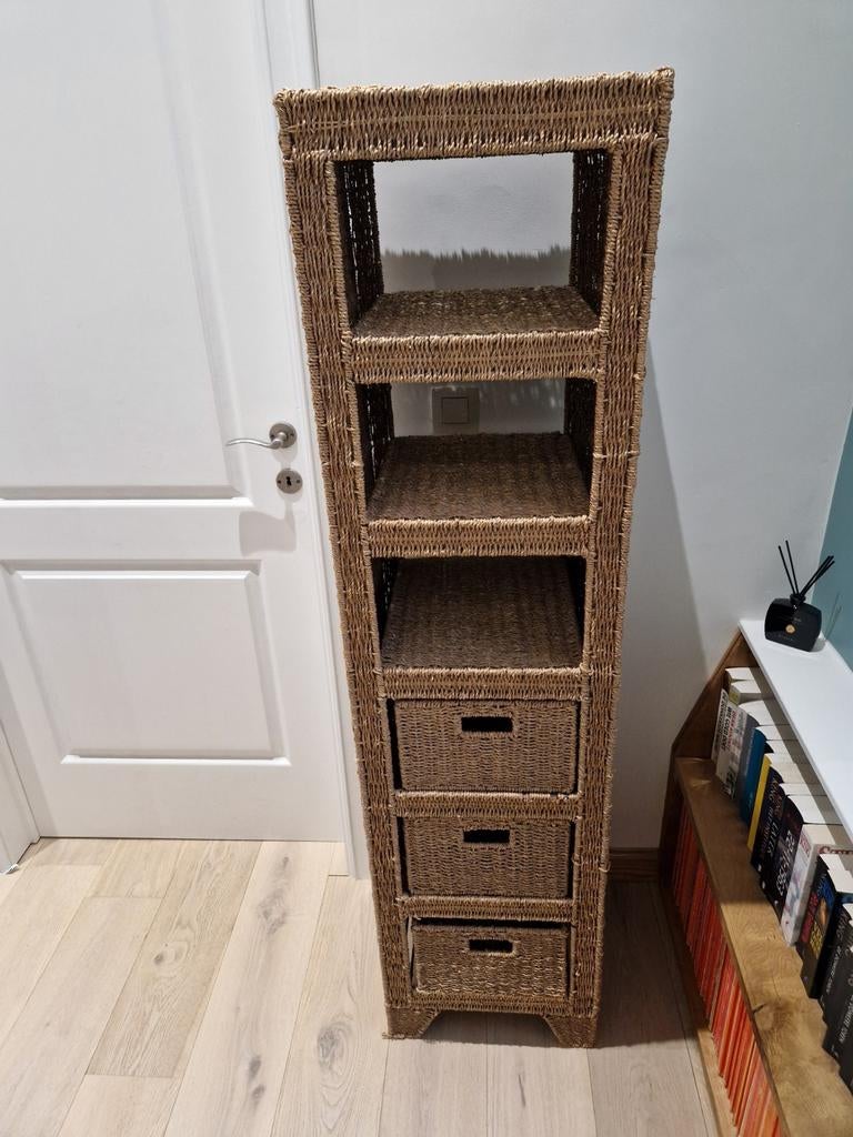 Étagère en osier de 160 cm de haut, Maison & Meubles, Armoires | Commodes, Utilisé, 150 à 200 cm, Moins de 50 cm, 25 à 50 cm, Autres essences de bois