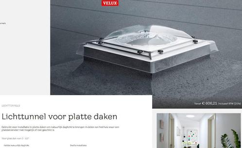 Velux platdakvenster lichttunnel  TCF 0K14 0010 (46x46), Doe-het-zelf en Bouw, Glas en Ramen, Gebruikt, Dakraam, Minder dan 80 cm