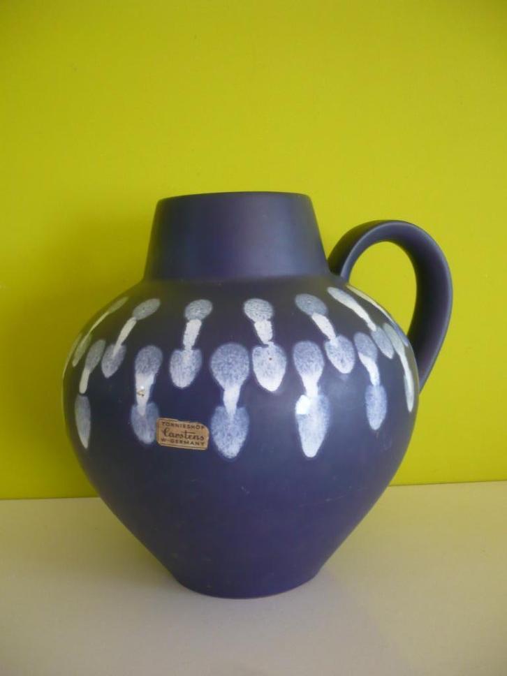 Knappe vintage blauwe vaas Carstens Tönnieshof west-germany, Antiek en Kunst, Antiek | Keramiek en Aardewerk, Ophalen of Verzenden