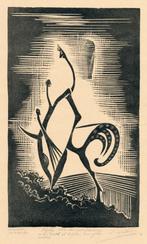 Linosnede Victor Delhez (1901-1985) Psyché, Antiek en Kunst, Ophalen of Verzenden