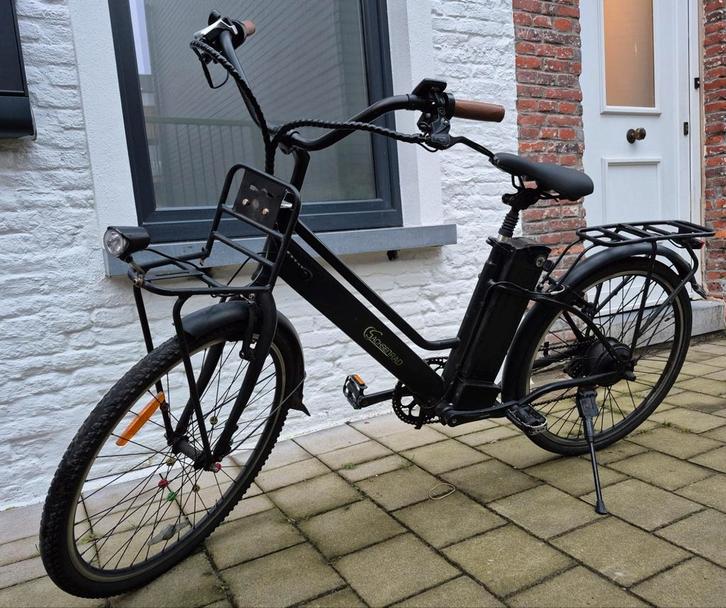 Zwarte elektrische damesfiets van Sachsenrad (incl. lader), Fietsen en Brommers, Elektrische fietsen, Gebruikt, Overige merken
