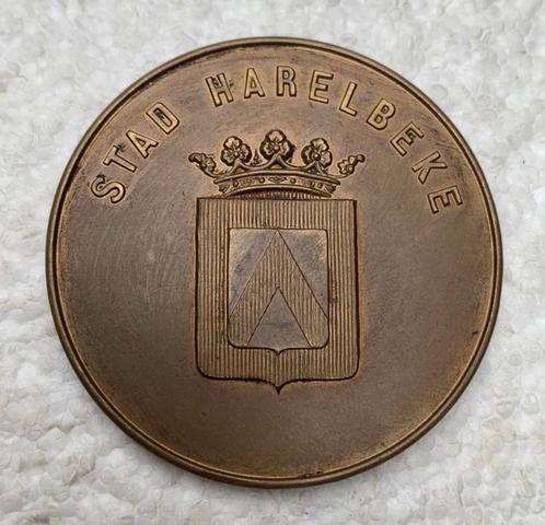 Medaille, penning 1918-1958 Harelbeke, Wapenstilstand 11 Nov, Verzamelen, Militaria | Algemeen, Landmacht, Lintje, Medaille of Wings