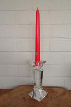 Antiek kristal kandelaar met kaars, Antiek en Kunst, Antiek | Kandelaars, Ophalen of Verzenden, Kristal