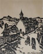 Hilaire Vanbiervliet (1891-1982): Naar de kerk (37 x 47 cm), Antiek en Kunst, Ophalen of Verzenden