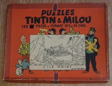Tintin boîte puzzle Dubreucq L'ile Noire 1943 Hergé