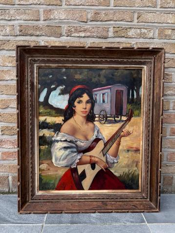 Schilderij, olieverf op doek beschikbaar voor biedingen