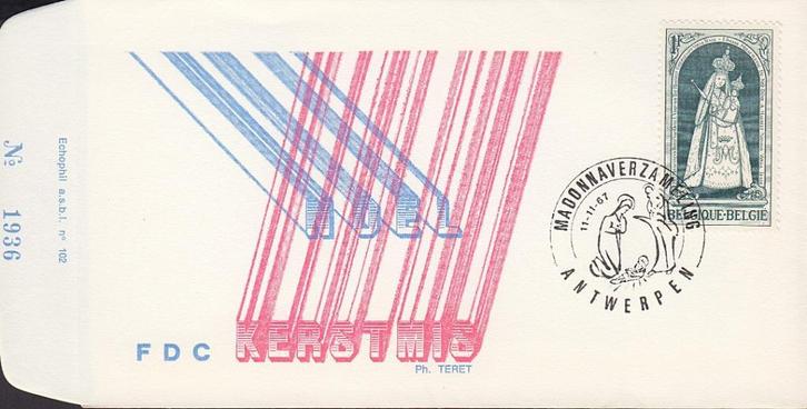 1967 - BELGIË - FDC Kerstmis [Y&T 1436] + ANTWERPEN, Postzegels en Munten, Postzegels | Europa | België, Postfris, 1e dag stempel