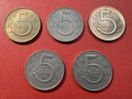 Tchécoslovaquie  - lot de 5 pièces 5 koruna (#229#), Enlèvement ou Envoi, Autres pays, Série
