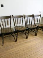 Suite de quatre chaises de bistrot en bois, Maison & Meubles, Chaises, Comme neuf, Quatre, Brun, Bois