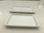 Set van 2 Witte Porseleinen Rechthoekige Schalen  1€/set, Ophalen