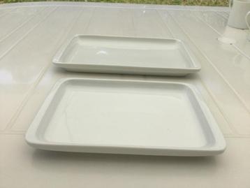 Set van 2 Witte Porseleinen Rechthoekige Schalen  1€/set beschikbaar voor biedingen