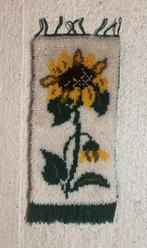 WK01 Retro handgeknoopt smyrna wandkleed zonnebloem 60/31, Huis en Inrichting, Ophalen of Verzenden, Gebruikt