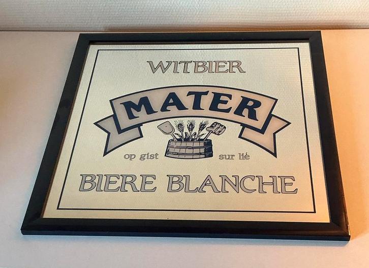 Reclame spiegel witbier bier Mater, Verzamelen, Biermerken, Zo goed als nieuw, Ophalen