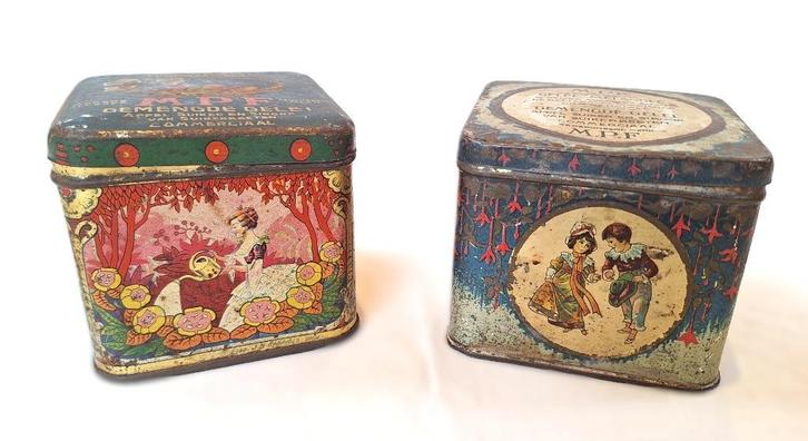 2x MPF blikken “Gemengde Gelei” (ca. 1920-30), Verzamelen, Blikken, Gebruikt, Overige, Ophalen of Verzenden