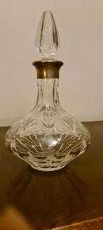 Vintage kristallen decanteer  karaf verguld, Ophalen