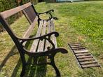 Smeedijzeren antieke bankje L= 130, Tuin en Terras, Tuinbanken, Ophalen, Gebruikt