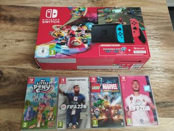 Nintendo switch met 4 spelletjes beschikbaar voor biedingen