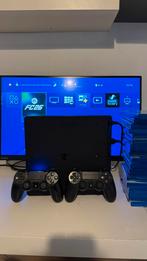 PS4 Slim + 2 controllers + 20 games, Games en Spelcomputers, Ophalen, Met games, Met 2 controllers, Zo goed als nieuw