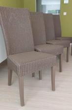 4 rotanstoelen, real loom, taupekleurig, Huis en Inrichting, Stoelen, Ophalen, Gebruikt