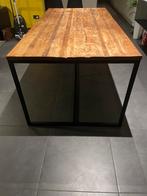 Houten eettafel met zwart metalen frame, 150 à 200 cm, Enlèvement, Utilisé, 75 cm ou plus