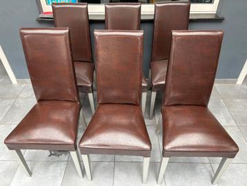 6 eetkamerstoelen in skai. beschikbaar voor biedingen