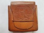 Lederen etui met klep en opschrift „Ostende” 7 x 8,5 cm, Ophalen of Verzenden, Gebruikt