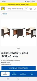 Balkonset wicker 3-delig livarno home (nieuw), Tuin en Terras, Ophalen, Nieuw