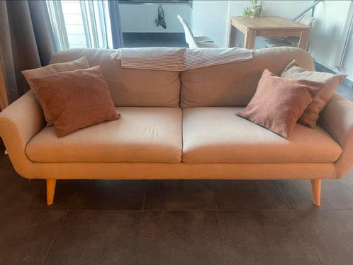 3 - zetel kleur BEIGE (sierkussen inbegrepen), Huis en Inrichting, Zetels | Zetels, Zo goed als nieuw, Ophalen
