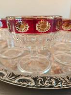 Set van 5 vintage glazen op voet, Enlèvement ou Envoi, Comme neuf