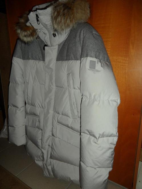 MONTECORE Parka doudoune duvet blanc gris capuche fourrure M, Vêtements | Hommes, Vestes | Hiver, Comme neuf, Taille 48/50 (M)