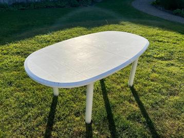 Tuin / terrastafel, Tuin en Terras, Tuintafels, Ophalen, Gebruikt, Ovaal, Kunststof