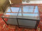 IKEA glazen metalen woonkamertafel, Huis en Inrichting, Ophalen, Zo goed als nieuw, Glas