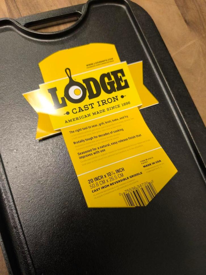 plaque de cuisson double face en fonte Lodge, Maison & Meubles, Cuisine | Casseroles & Poêles, Neuf, Fonte, Enlèvement ou Envoi