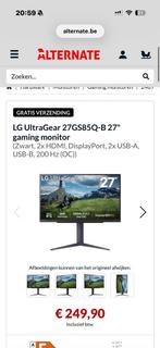 Moniteur de jeu LG 2k IPS 180 Hz, Enlèvement ou Envoi, Comme neuf, IPS
