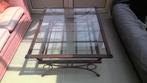 Table basse en fer forgé avec 2 plateaux en verre, Maison & Meubles, Métal, 100 à 150 cm, Rectangulaire, 50 à 100 cm