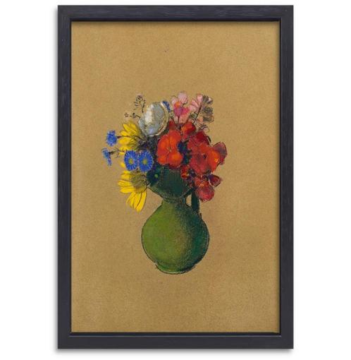 Géraniums et fleurs sauvages - Toile Odilon Redon + cadre à, Maison & Meubles, Accessoires pour la Maison | Décorations murale