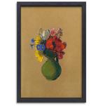 Geraniums en veldbloemen - Odilon Redon canvas + baklijst 60, Nieuw, Verzenden