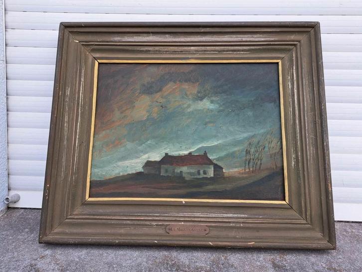 huile sur carton la maison grise signe constant permeke, Antiek en Kunst, Kunst | Schilderijen | Klassiek, Ophalen of Verzenden