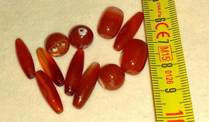 lot kralen 11 oranje agaat en carneool mix, Hobby en Vrije tijd, Kralen en Sieraden maken, Nieuw, Kraal, Verzenden