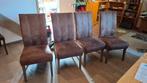 4 suede stoelen, Huis en Inrichting, Stoelen, Ophalen, Gebruikt