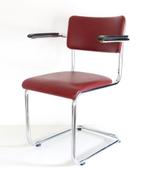 Vintage Gispen stoel in rood skai, Bauhuas buisframe 1960, Ophalen