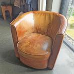 2 Lederen vintage zetels, Huis en Inrichting, Minder dan 150 cm, Leer, Vintage, Eenpersoons
