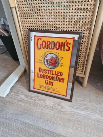 Vintage spiegel/reclamebord Gordon's Gin beschikbaar voor biedingen