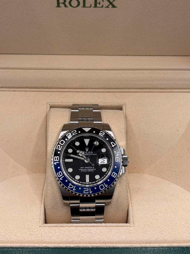 Rolex GMT-Master II 126710BLNR “Batman” – Full Set (2019,l), Handtassen en Accessoires, Horloges | Heren, Zo goed als nieuw, Rolex