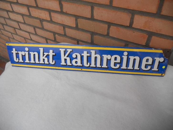 oud emaille bord "Kathreiner",  jaren ' 30, Verzamelen, Merken en Reclamevoorwerpen, Gebruikt, Reclamebord, Verzenden