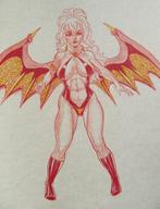 VAMPIRELLA originele rode ink & waterverf tekening -getekend, Antiek en Kunst, Verzenden