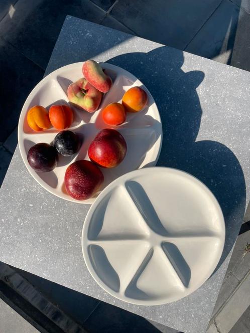 6 Le Creuset fondueborden, Huis en Inrichting, Keuken | Servies, Zo goed als nieuw, Bord(en), Aardewerk, Ophalen